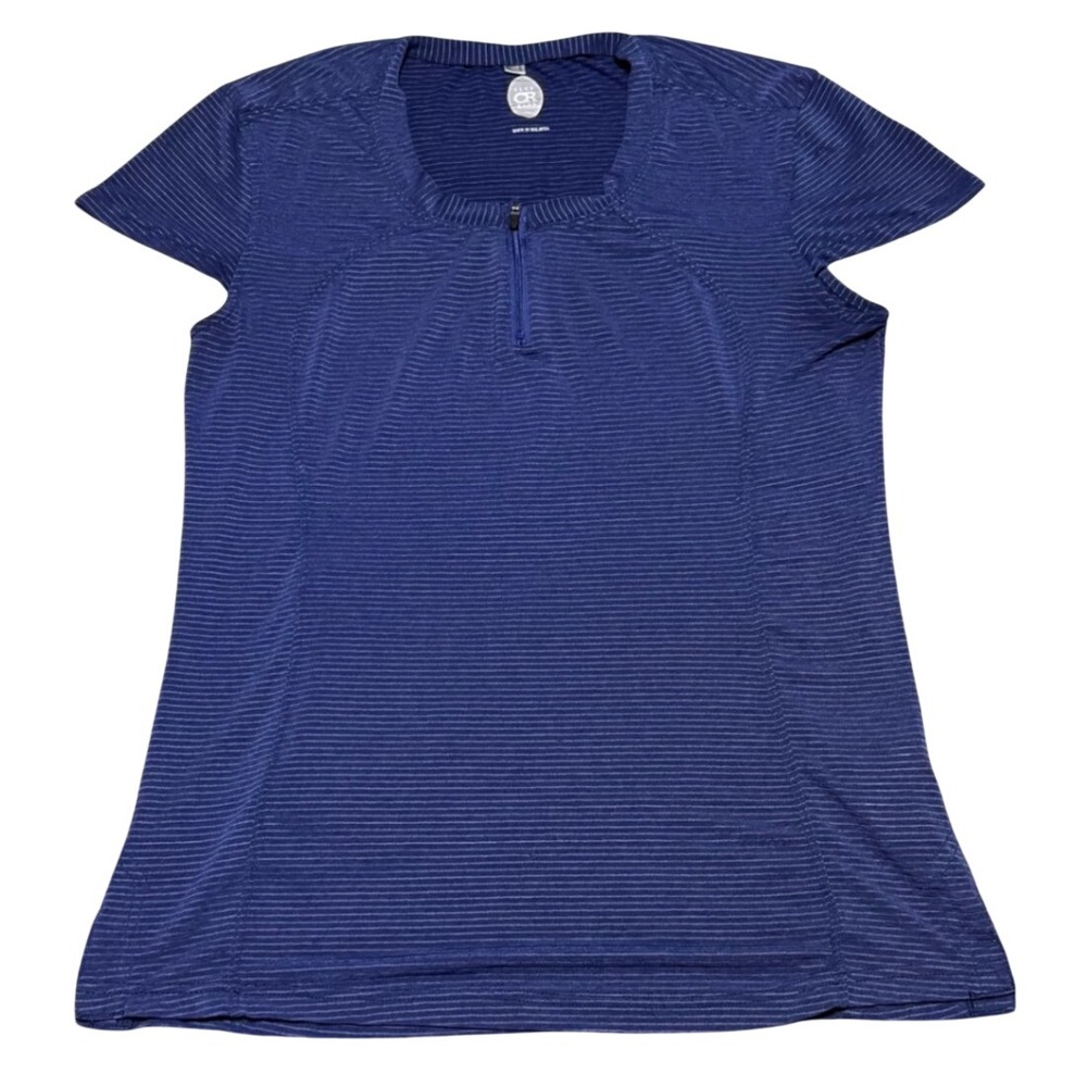 Club Ride Short Sleeve 1/4 Zip Cycling Shirt Lightweight Vented Blue Women S